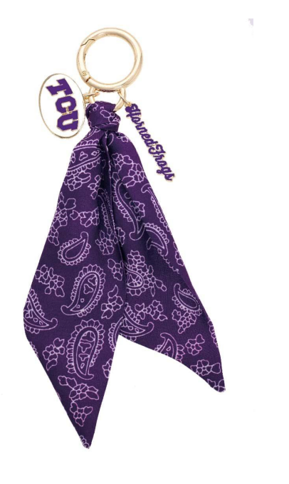 TCU Horned Frogs Logo Bandana Bag Charm