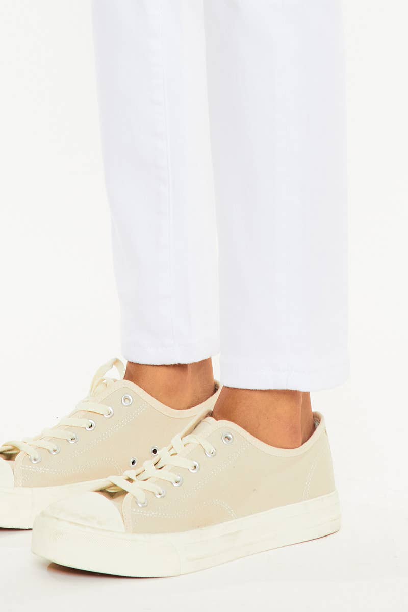 OPEN PACK HIGH RISE SLIM STRAIGHT JEANS-KC11252WT: WHITE / 9/28