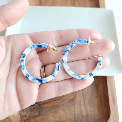 Camy Hoops - Greek Goddess Blue // Earrings, Gifts