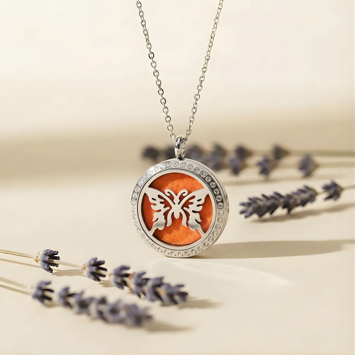 Butterfly Essential Oil Diffuser Necklace