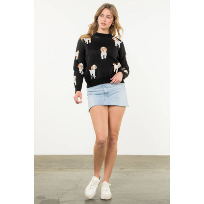 Dog Knit Sweater: BLACK