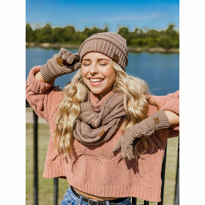 Solid Cable Knit CC Women&