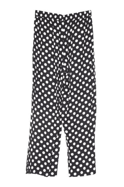Black &amp; White Polka Dots Soft Boxer Pants: Black / L