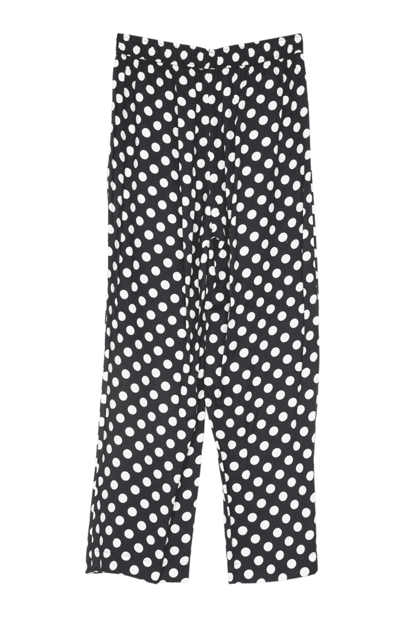 Black &amp; White Polka Dots Soft Boxer Pants: Black / XL