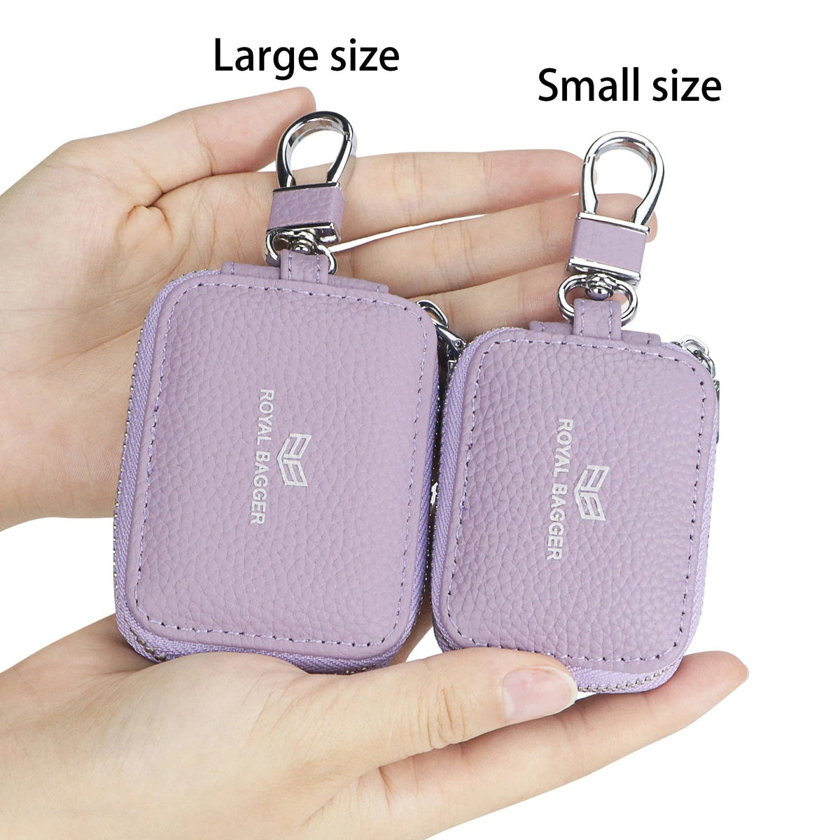 3901 Leather Earphone Pouch with Keychain: Orange