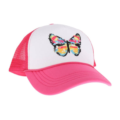 Multicolored Abstract Butterfly C.C Ball Cap GBA02: White