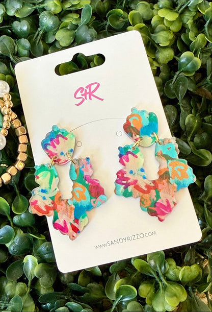 Sandy+Rizzi Wildflowers Acrylic Art Priscilla Dangle Earring