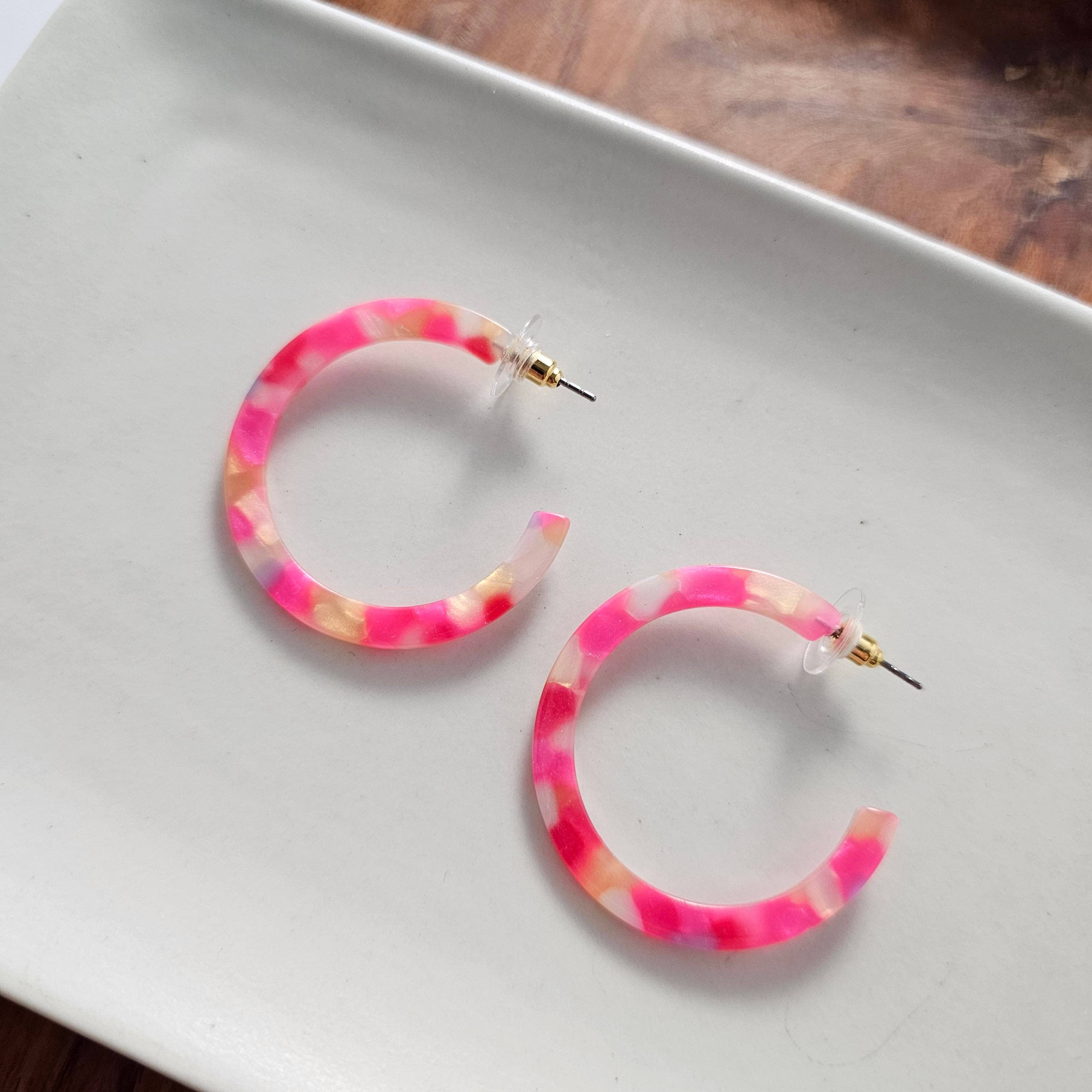 Camy Hoops - Tropical Pink // Earrings, Jewelry, Gifts