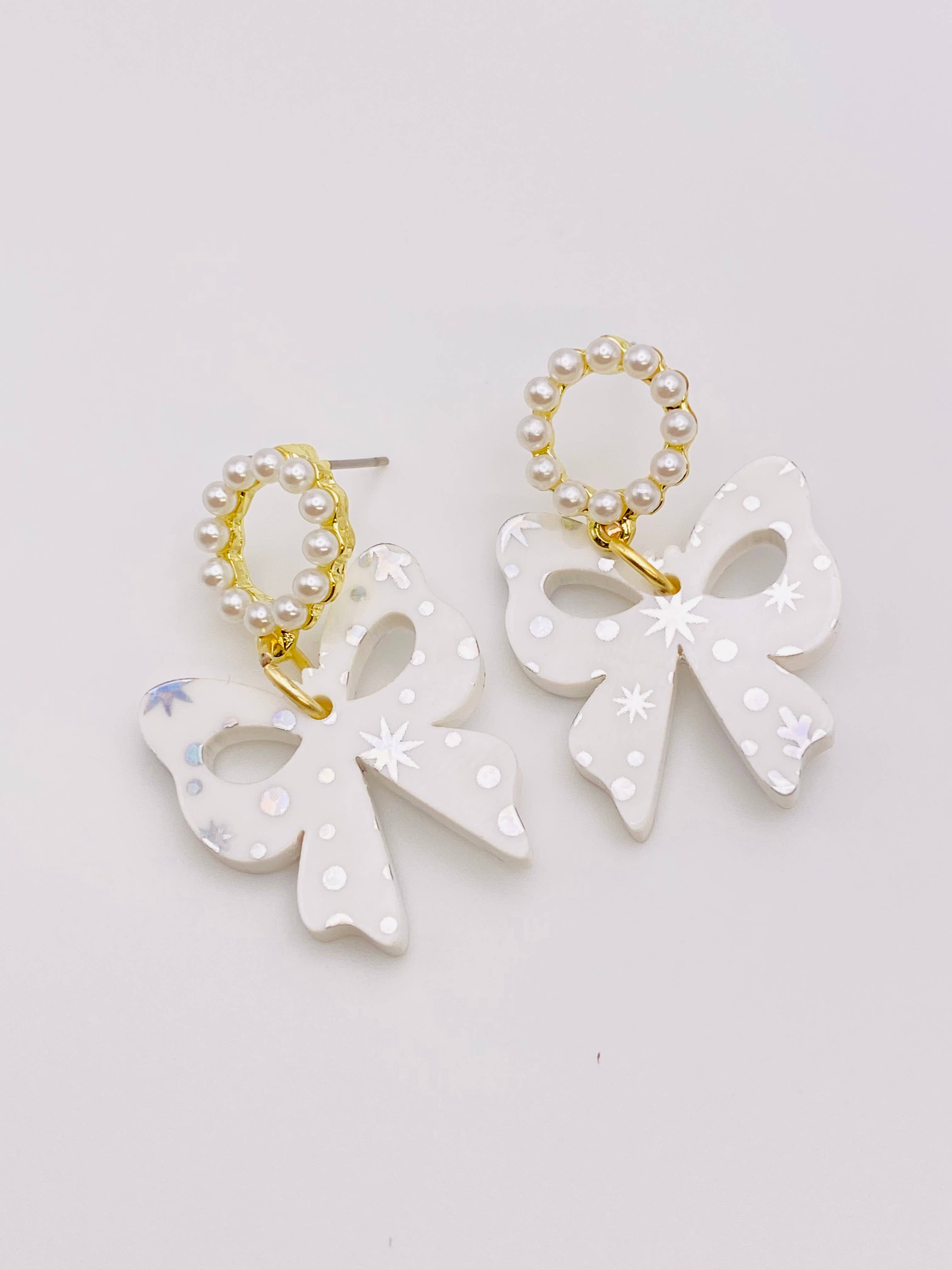 EASTER PEARL WITH BOWS EARRINGS 