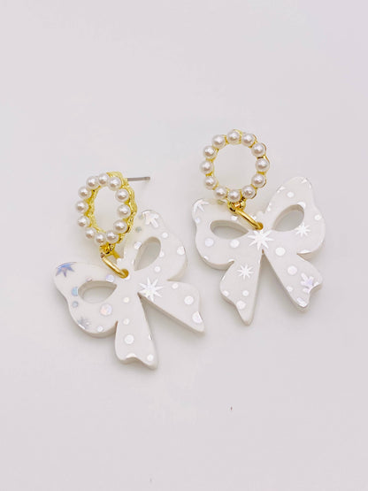 EASTER PEARL WITH BOWS EARRINGS 