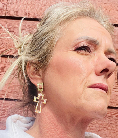 EASTER CRUCIFIX CHUNKY GLITTER EAR CANDY