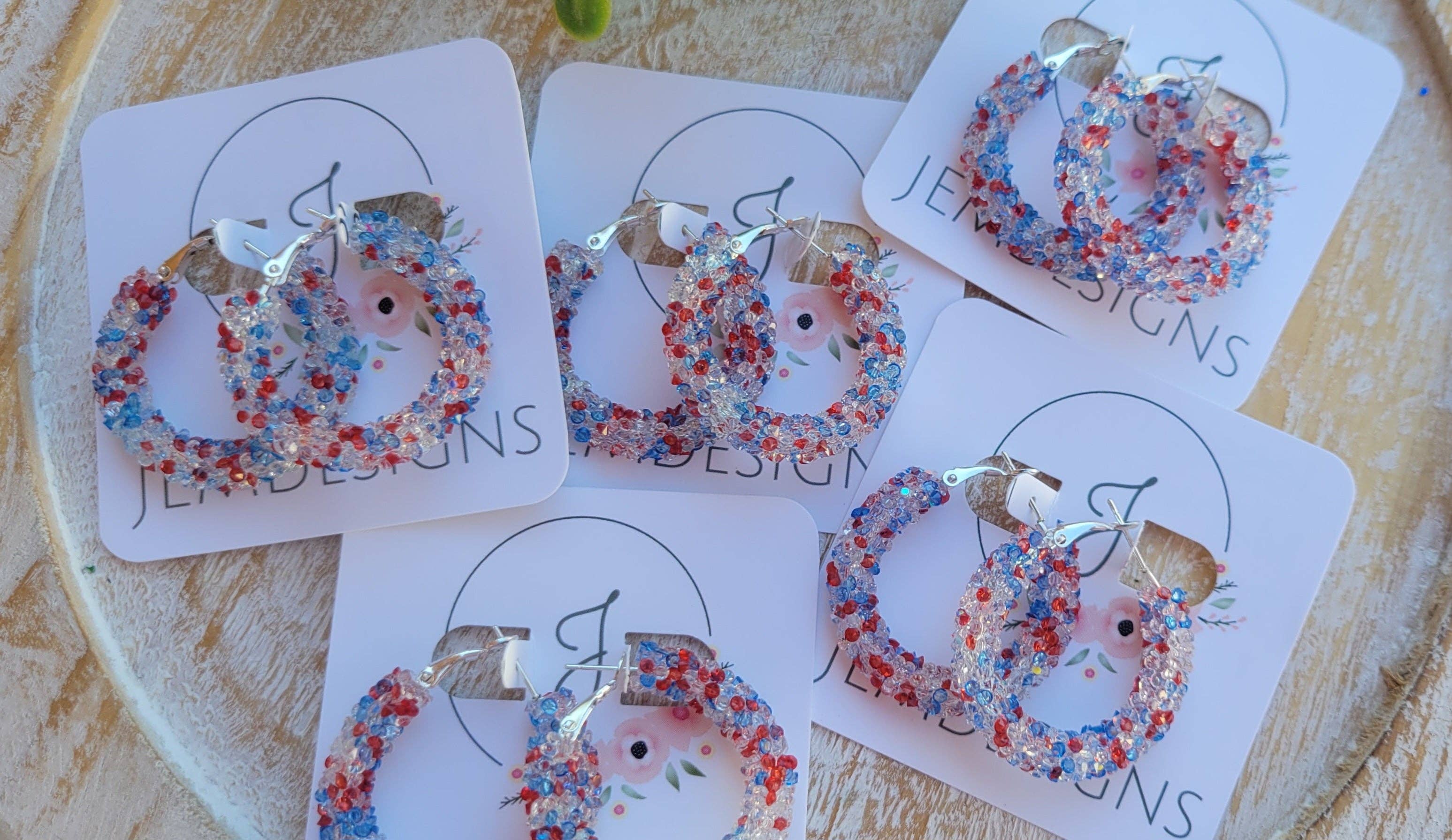Red White and Blue Hoops