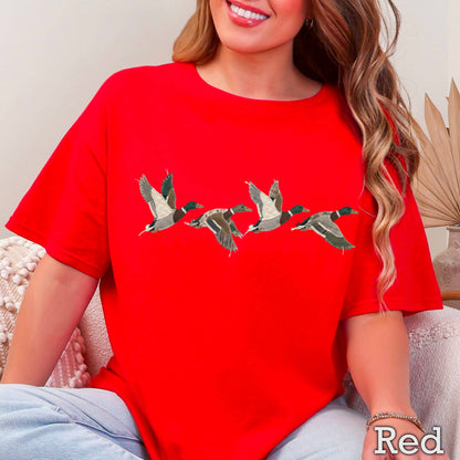 Patchwork Mallard Duck Graphic T-Shirt | Gildan : White / Small