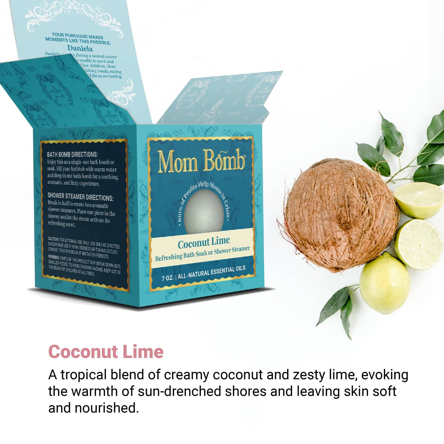 Coconut Lime Duo – 3 lb Bath Salt + 7 oz Bath Bomb / Shower Steamer