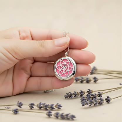 Flower of Life Essential Oil Diffuser Necklace