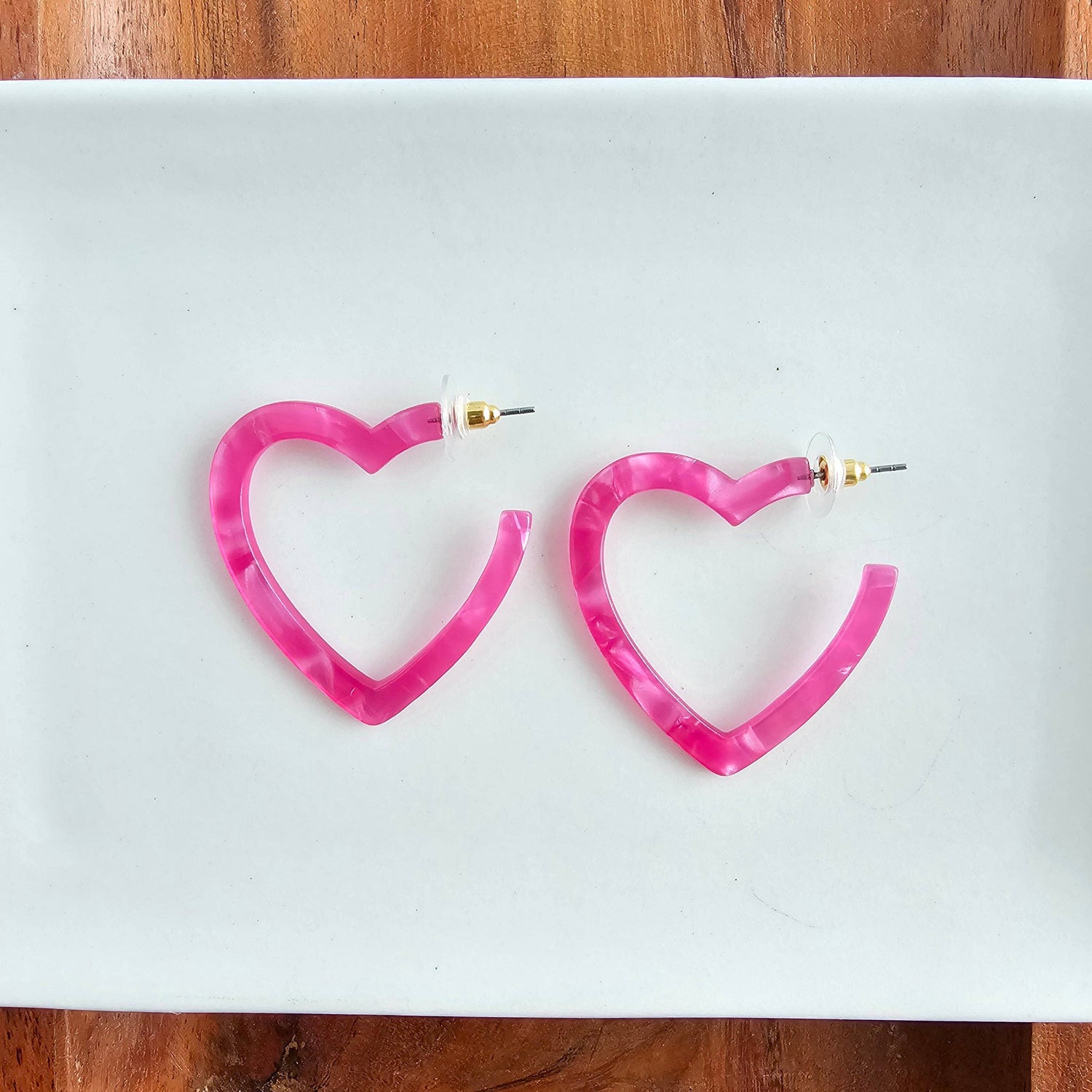 Heart Hoops - Hot Pink // Valentine&