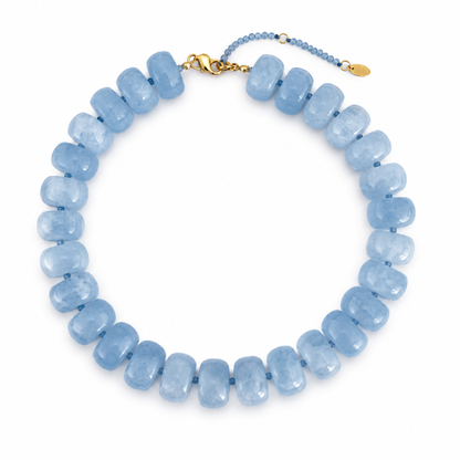 Chunky Resin &amp; Natural Stone Bead Necklace: Red Jasper Glow