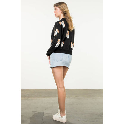 Dog Knit Sweater: BLACK