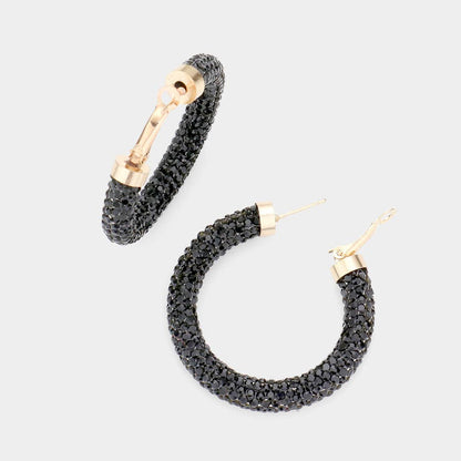 Rhinestone Pave Hoop Earrings
: Christmas