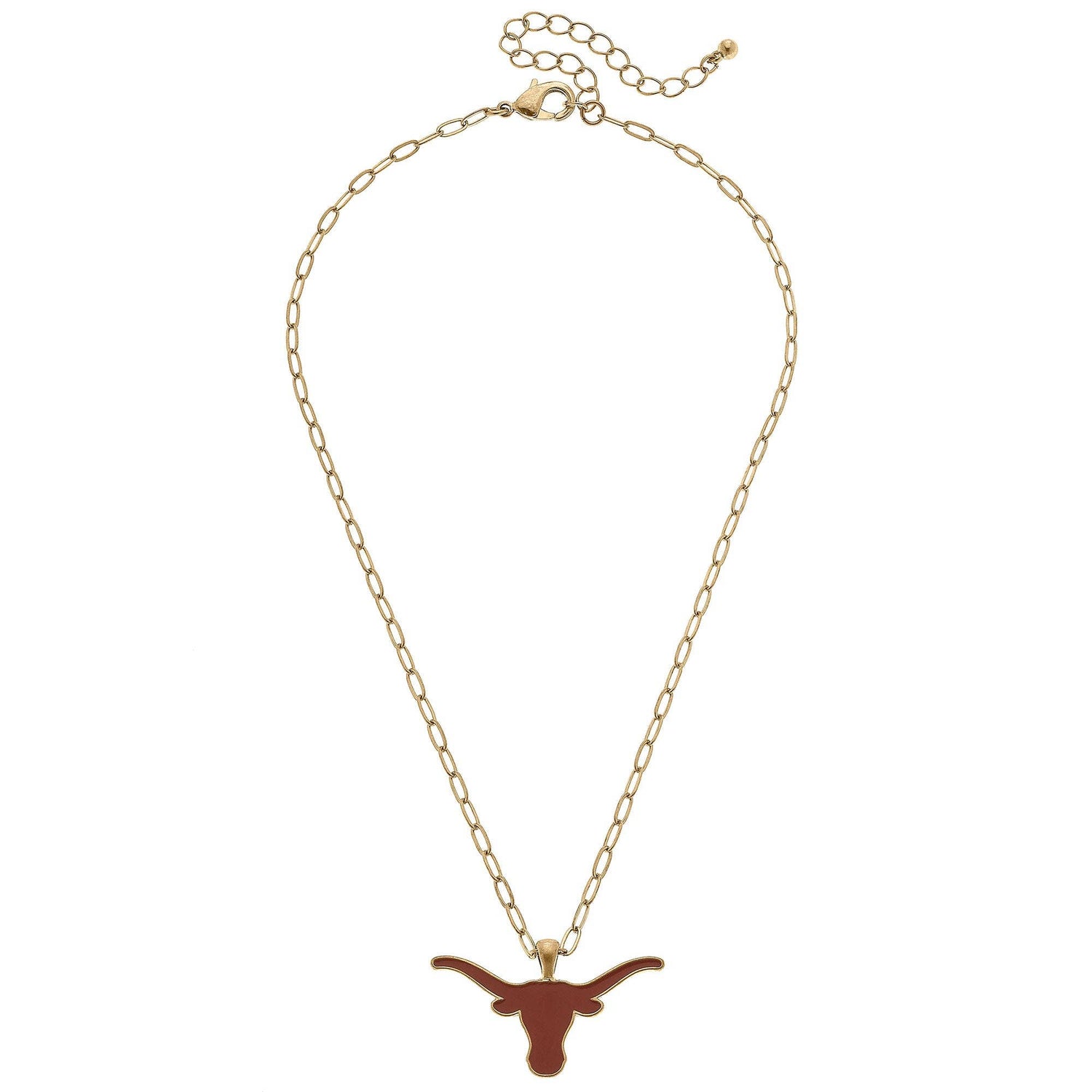 Texas Longhorns Enamel Pendant Necklace in Burnt Orange by Canvas Style