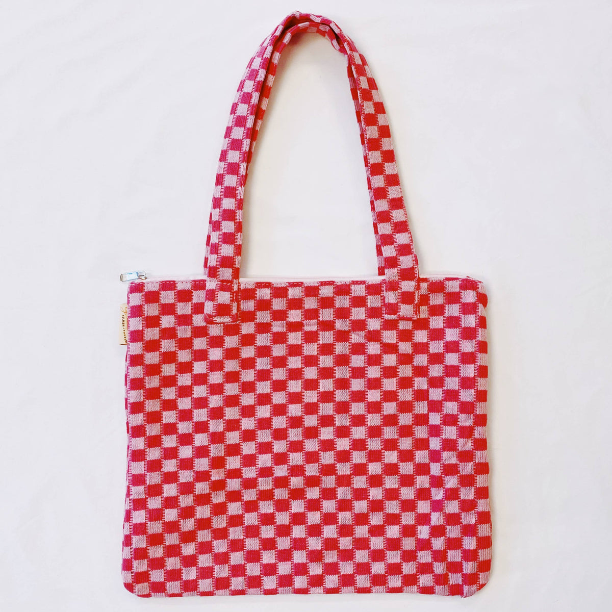 Check Yourself Zipped Tote Bag: Black