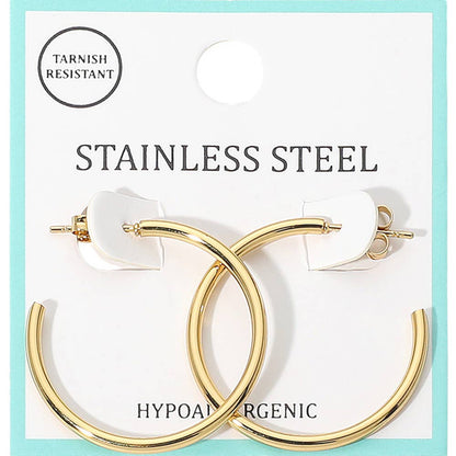 Stainless Steel Hoop Earrings
: Silver