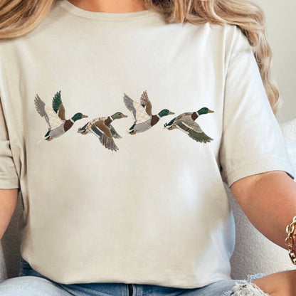 Patchwork Mallard Duck Graphic T-Shirt | Gildan : White / Small