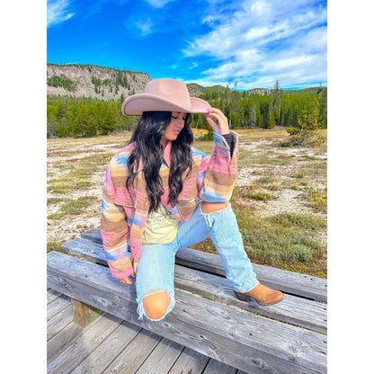 Reno Vegan Fabric Cowboy Hat  Rose