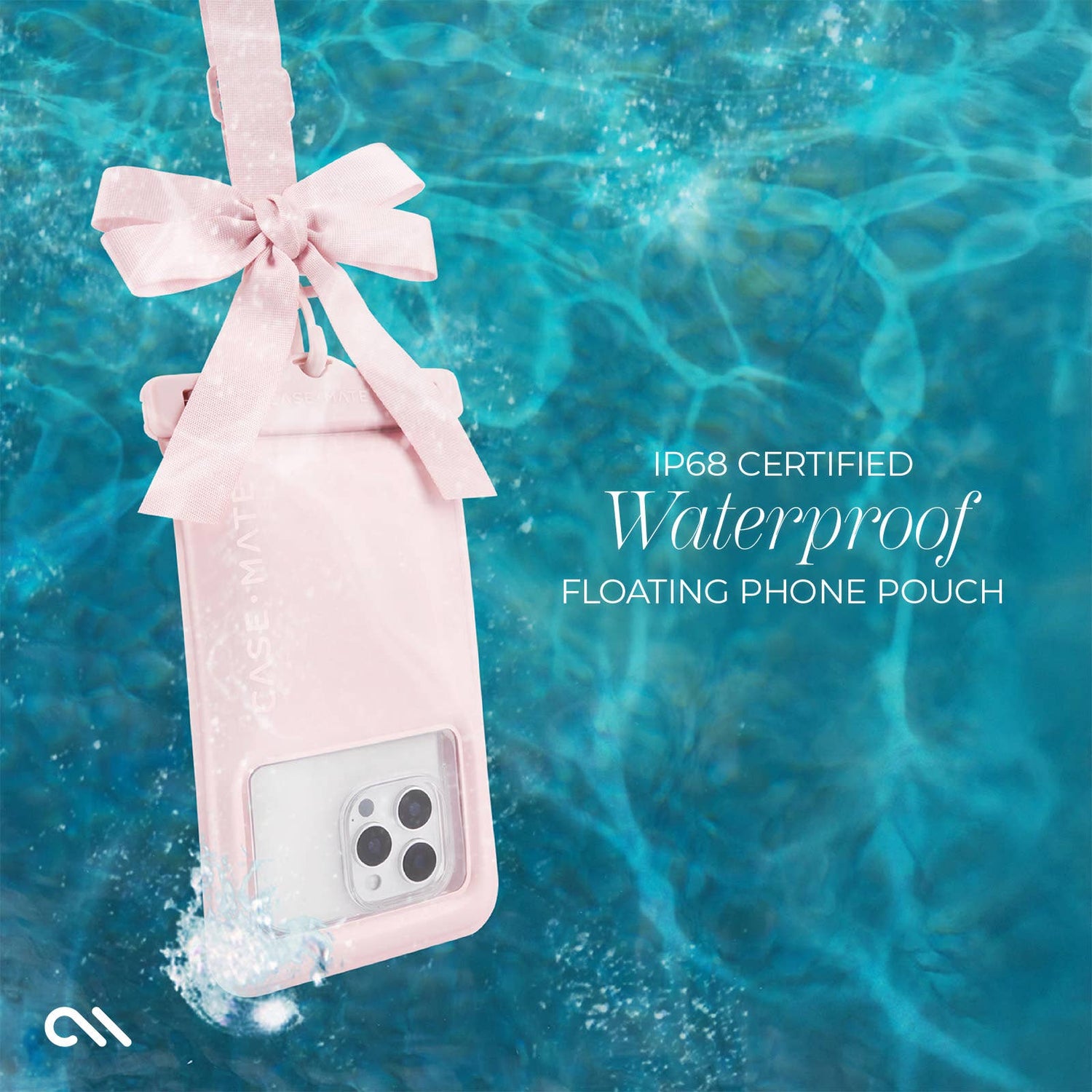Case-Mate Ballet Pink Bow Waterproof Floating Pouch