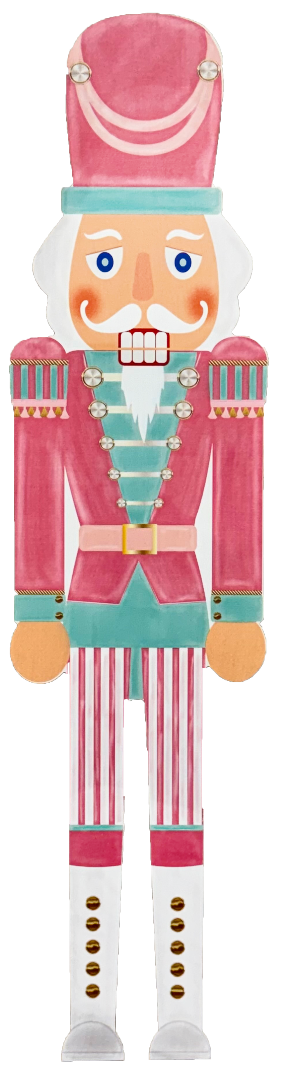 Large Nutcracker Cutout 46" Tall (Pink and Teal)