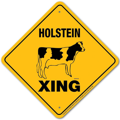 Holstein Xing Sign Aluminum 12 in X 12 in 