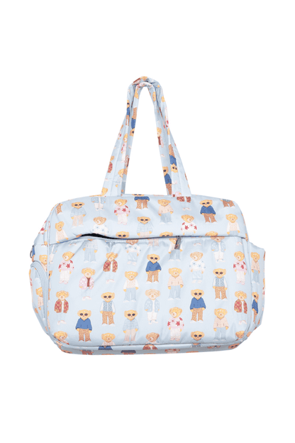 Teddy Bears Duffle Weekender Bag: Light Blue KATYDID