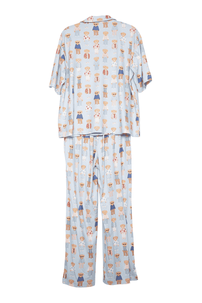 Teddy Bears PJ Sets Women: Light Blue / S