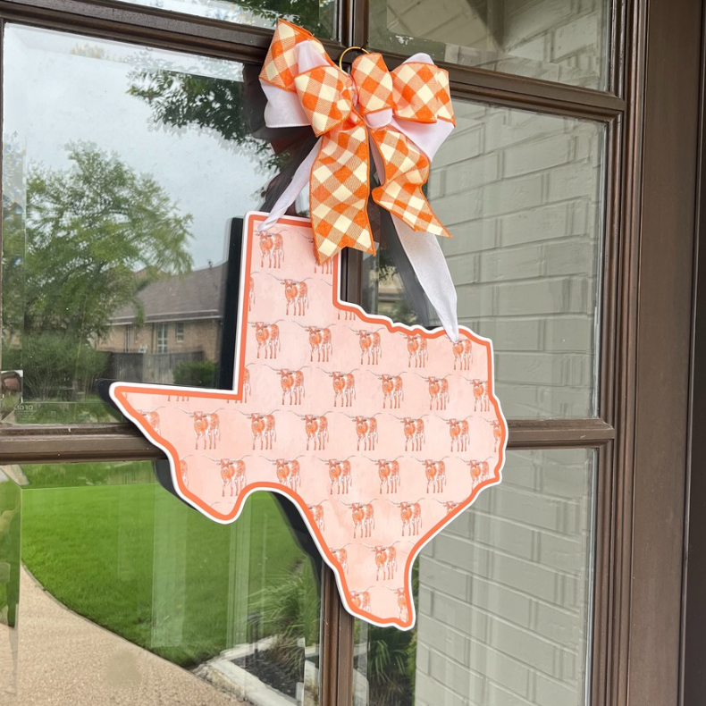 Texas Longhorns (Pattern)- Door Hanger: Yes- Please Include the Bow