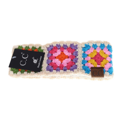 Fuzzy Lined Multi-Color Crochet Fashion Headband for Women: Beige