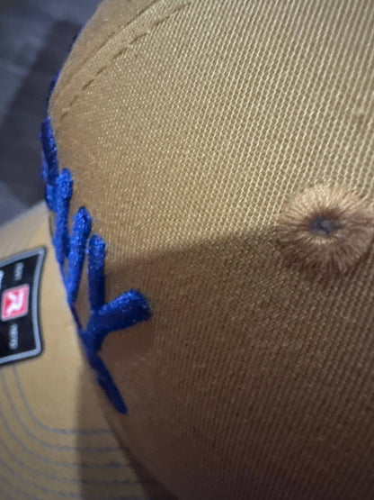 Trophy Husband Embroidered Hat for Husbands, great wedding, engagement gift: Tan and Blue (No Rope)