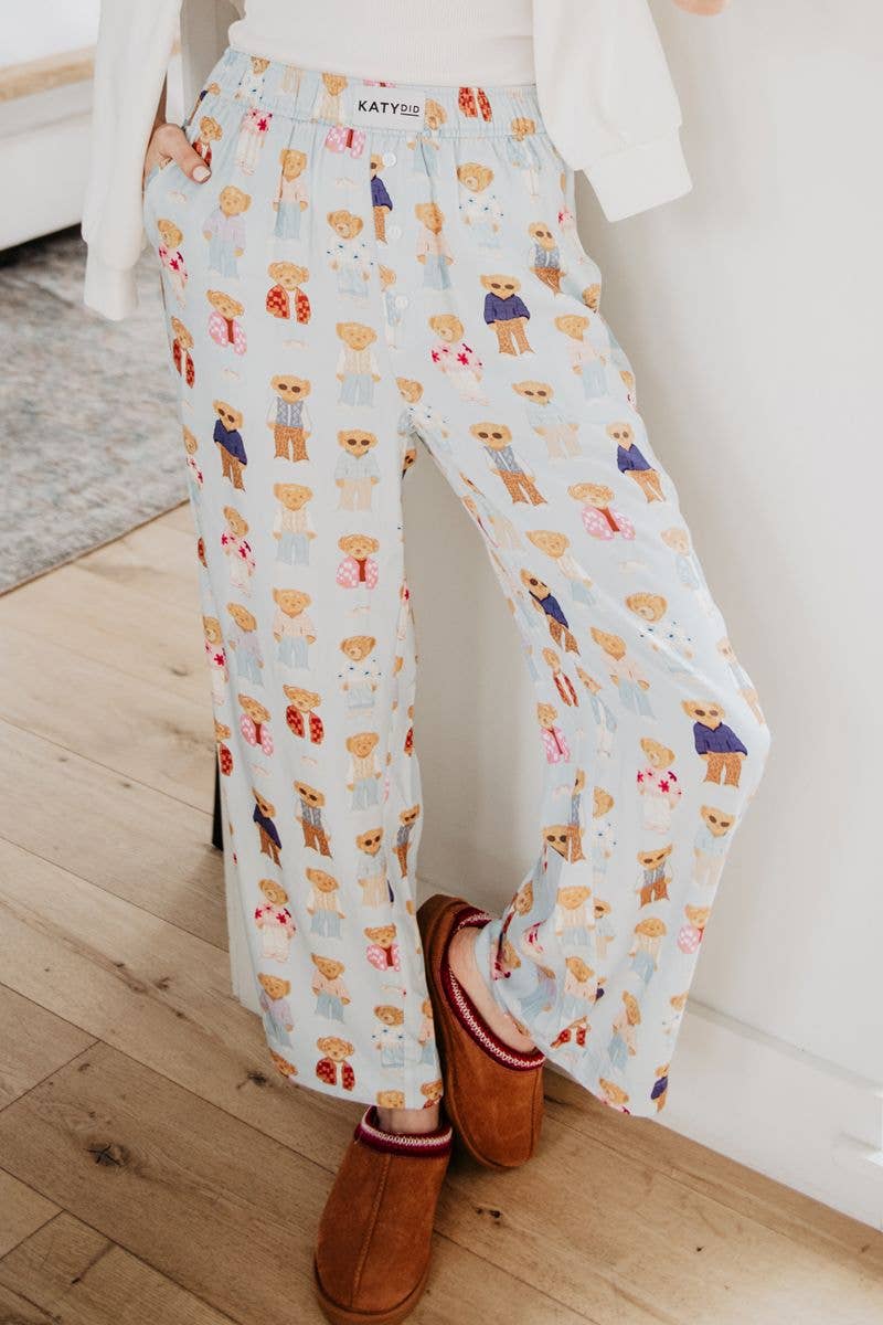 Teddy Bears Boxer Pants Women: Light Blue KATYDID