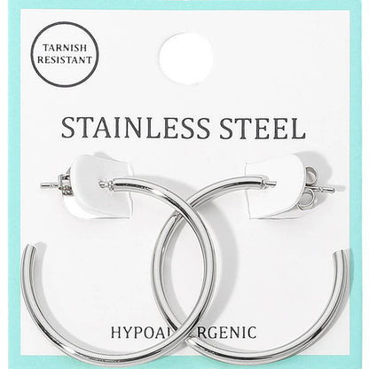 Stainless Steel Hoop Earrings
: Silver