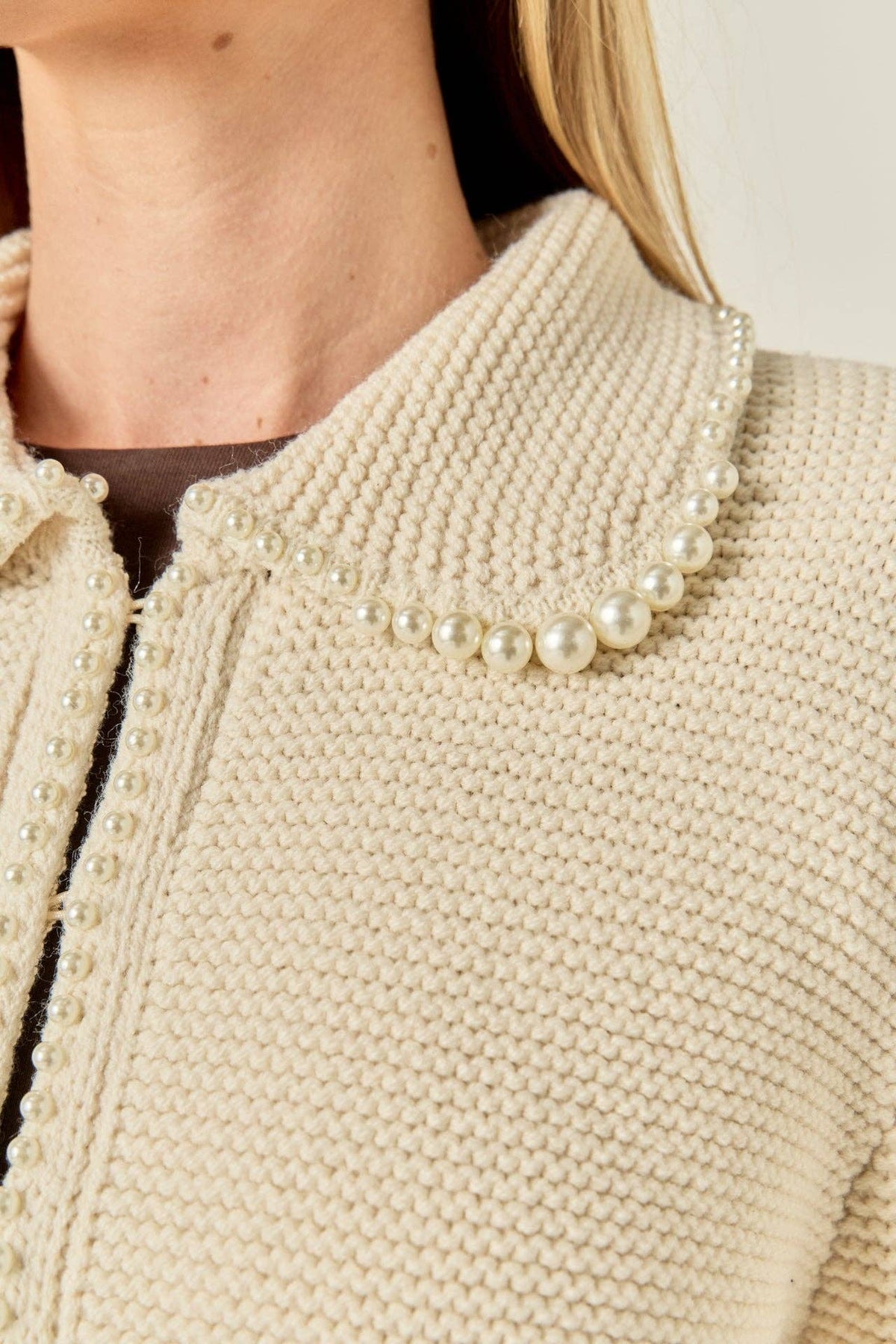 Pearl Knit Cardigan: IVORY / M