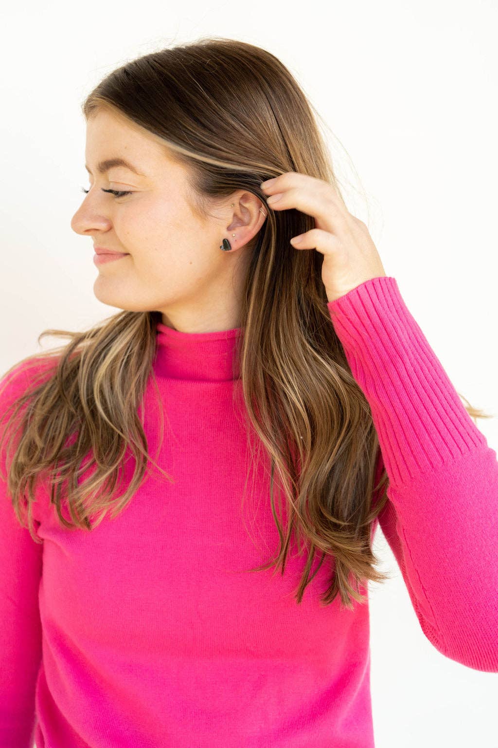 Hand Drawn Heart Studs - Black // Jewelry, Earrings, Gifts, Valentine