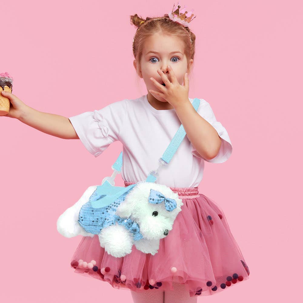 Furry Puppy Dog Doll Crossbody Bag
: Blue