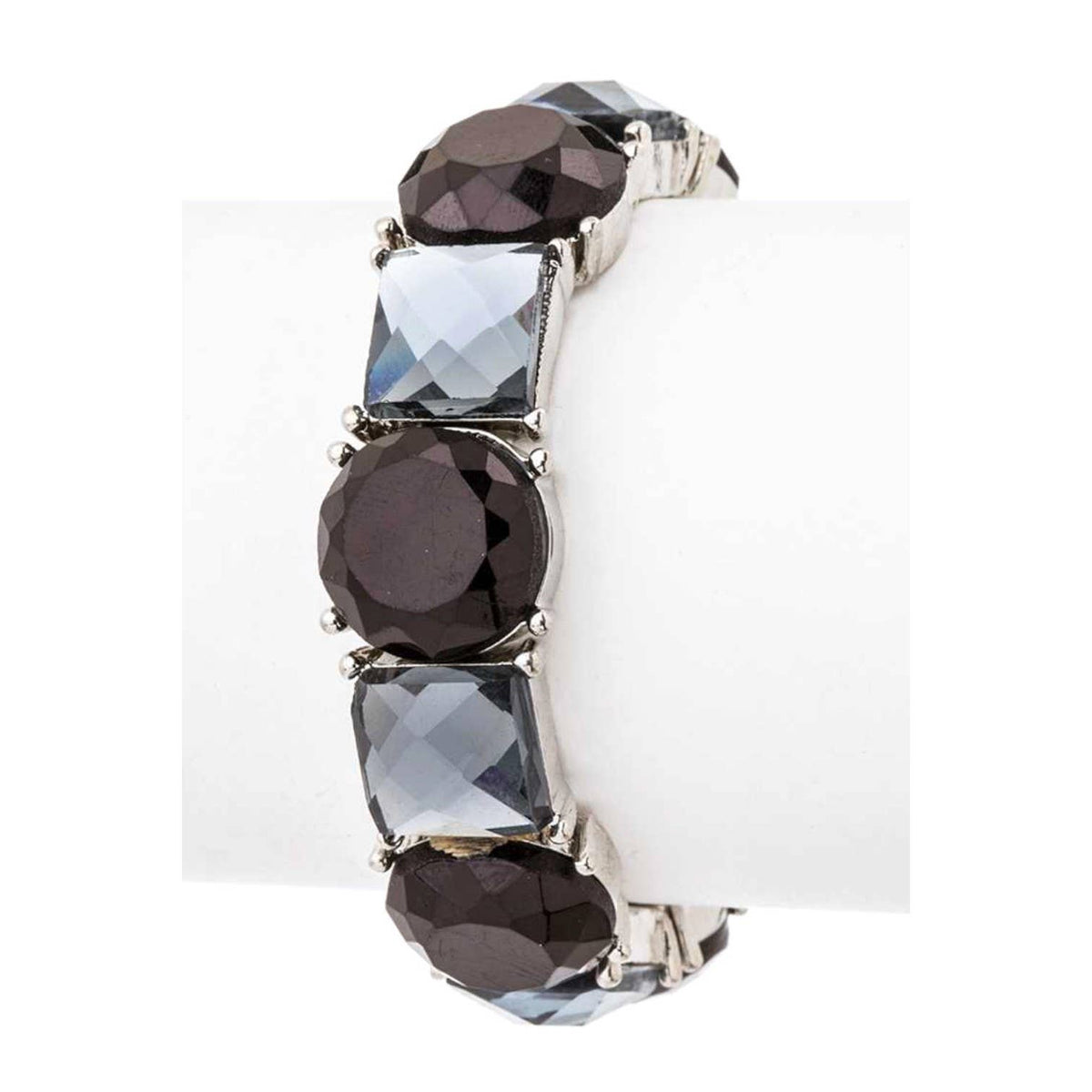 Lucite Stretch Bracelet: Gold/Clear
