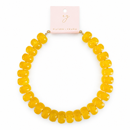 Chunky Resin &amp; Natural Stone Bead Necklace: Red Jasper Glow