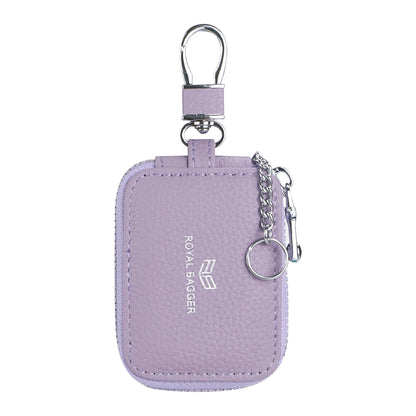 3901 Leather Earphone Pouch with Keychain: Orange