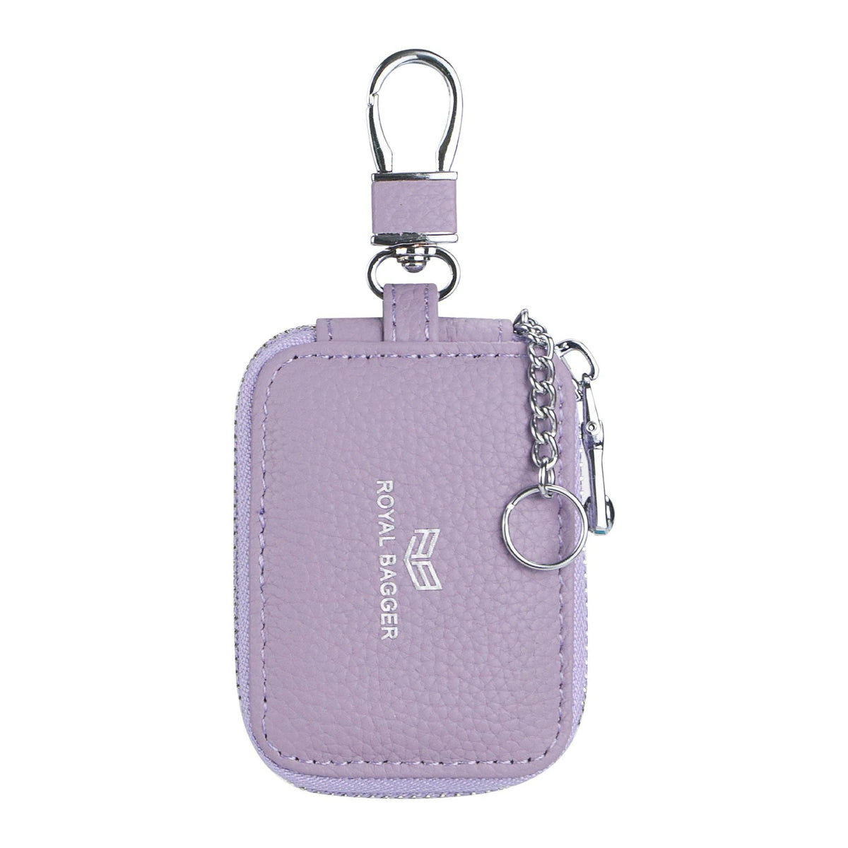3901 Leather Earphone Pouch with Keychain: Black