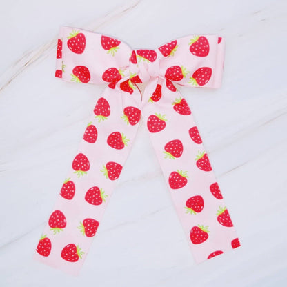 Sweet &amp; Sour Fruit Print Hair Clip: Strawberry