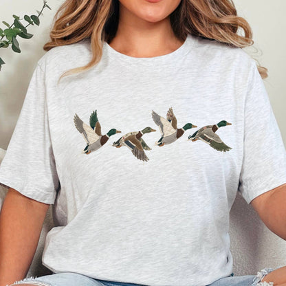 Patchwork Mallard Duck Graphic T-Shirt | Gildan : White / Large