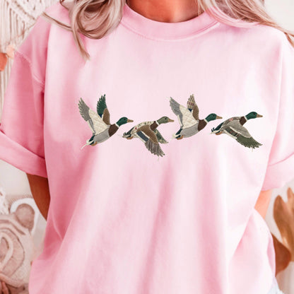 Patchwork Mallard Duck Graphic T-Shirt | Gildan : White / Medium