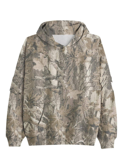 Maple Leaf Print Camouflage Essential Hoodie: NO10 / S