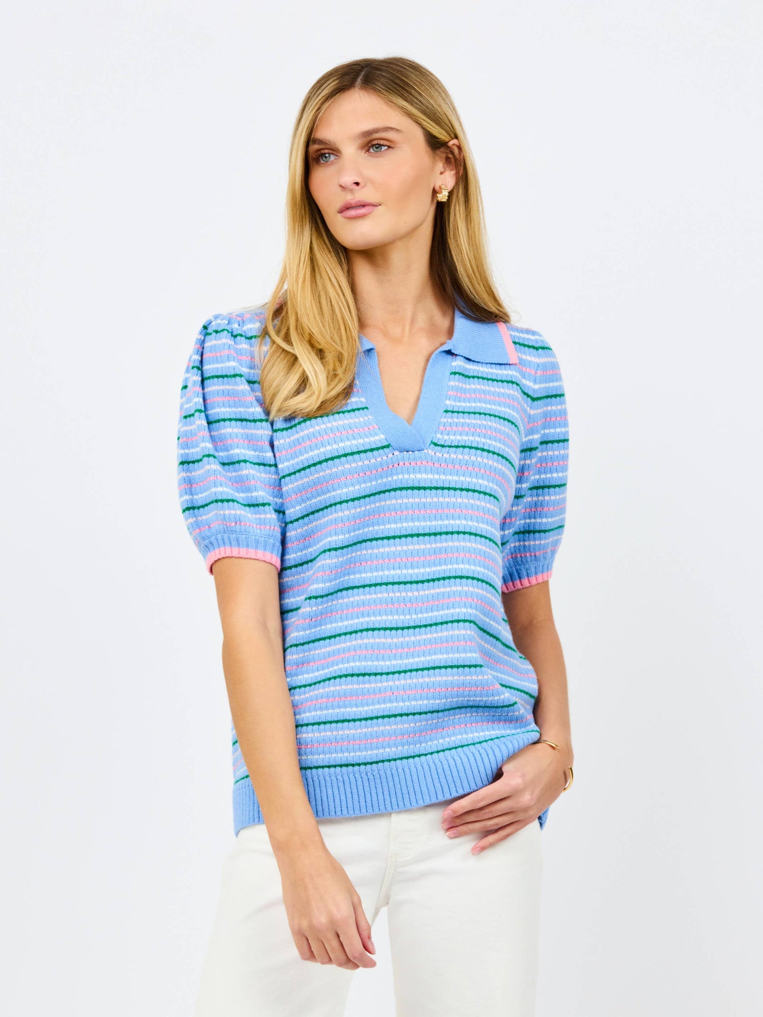 Mary Square Emma Sweater | Blue Multi: SIZE XS